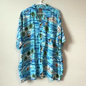 Pineapple Connection Size 2XB Mens Multicolor Full Button Up Hawaiian Shirt